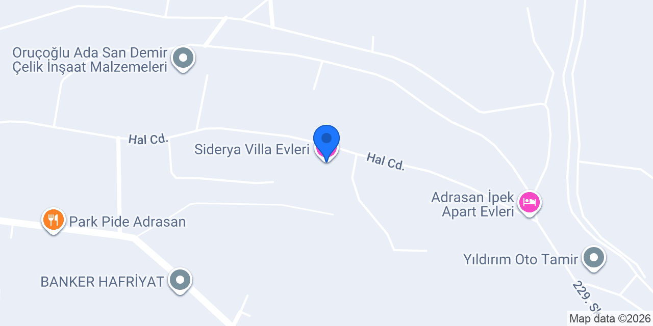 Siderya Villa Evleri konumu
