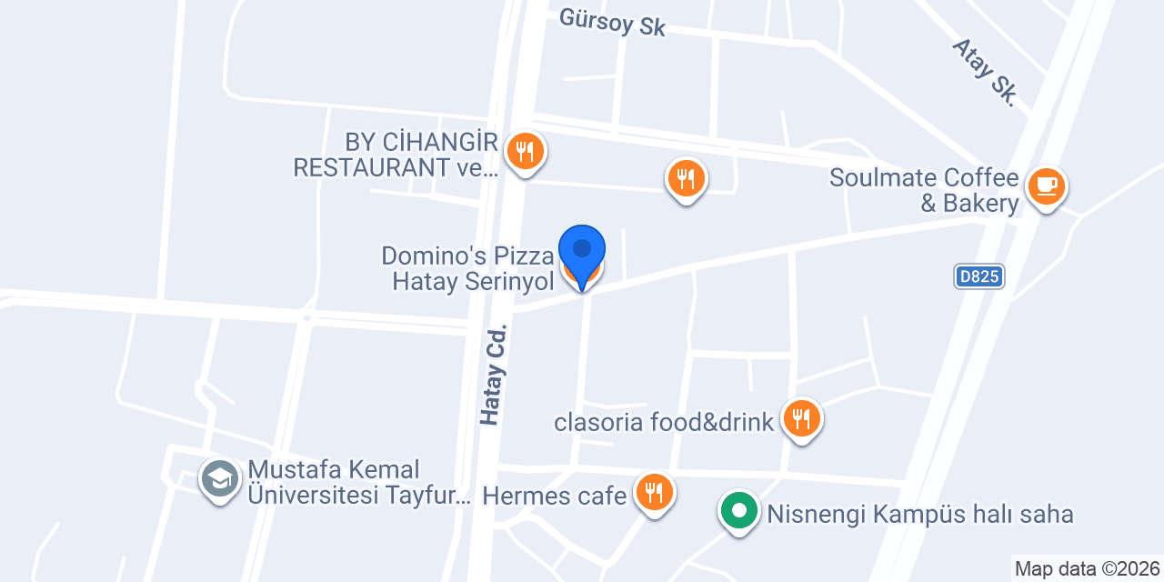 Domino's Pizza Hatay Serinyol konumu