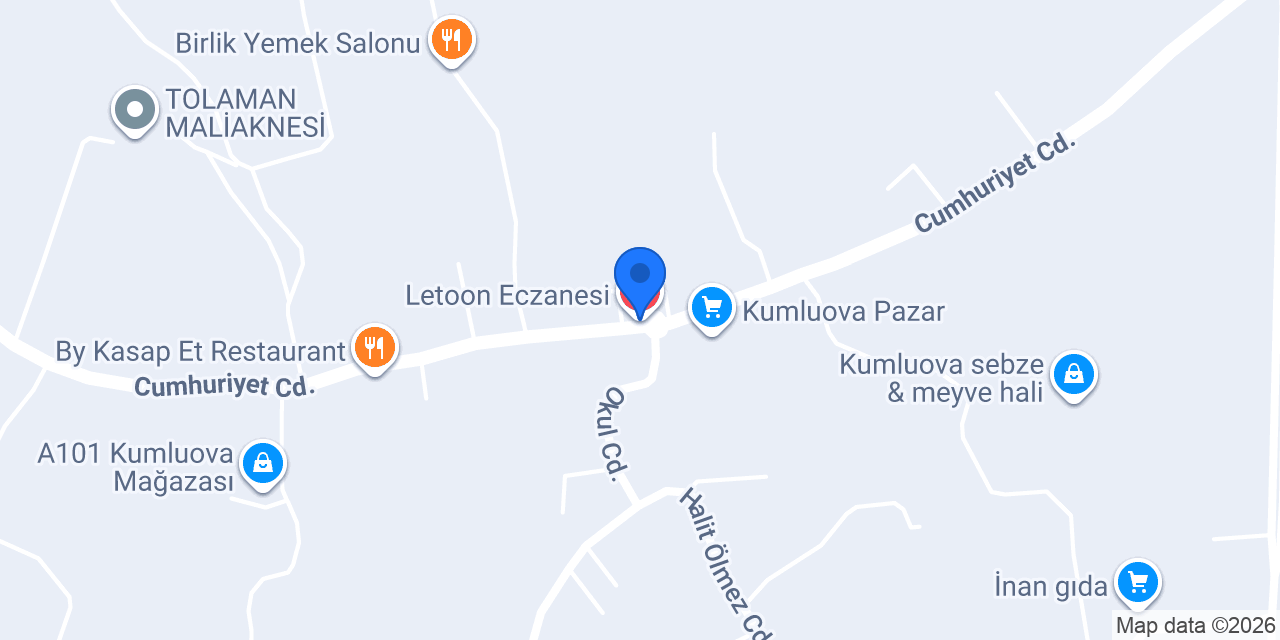 Letoon Eczanesi konumu