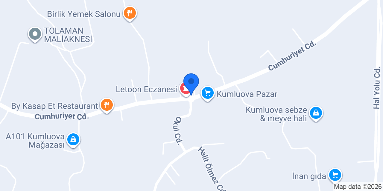 Kumluova Belediyesi konumu