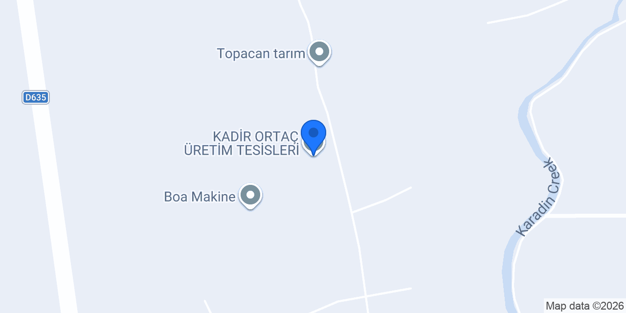 KADİR ORTAÇ ÜRETİM TESİSLERİ konumu