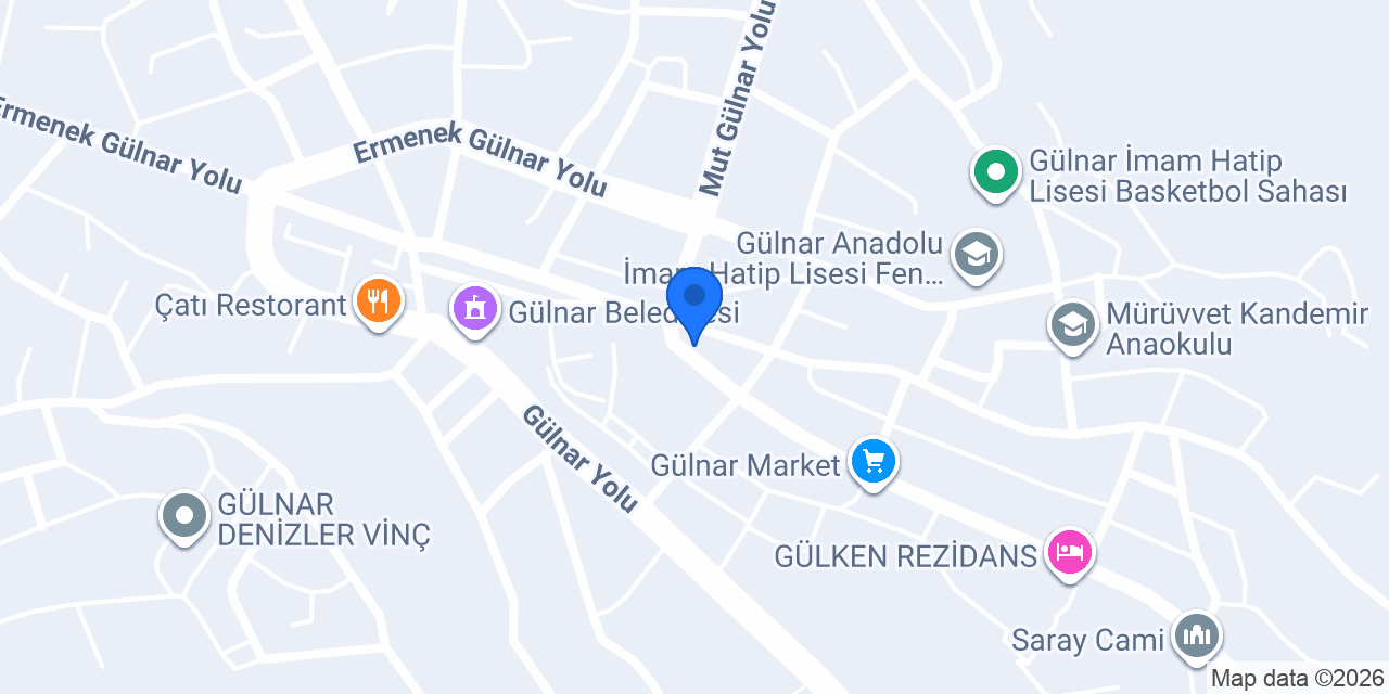DenizBank Gülnar Şubesi konumu
