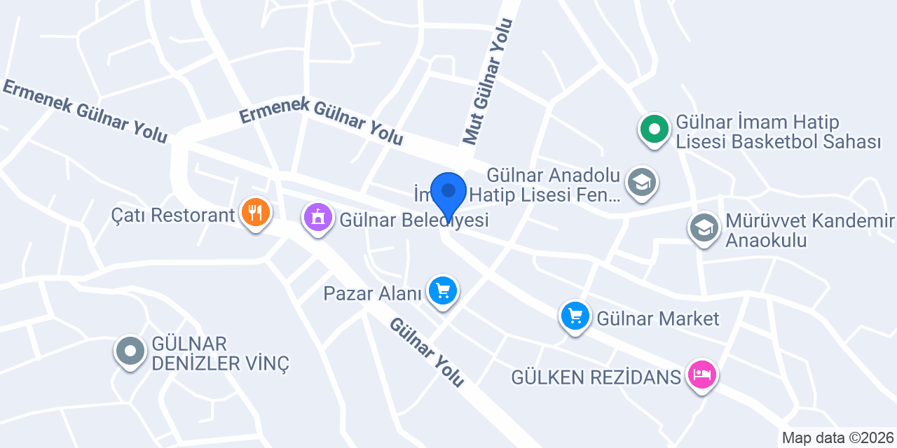 Ziraat Bankası Gülnar/Mersin Şubesi konumu