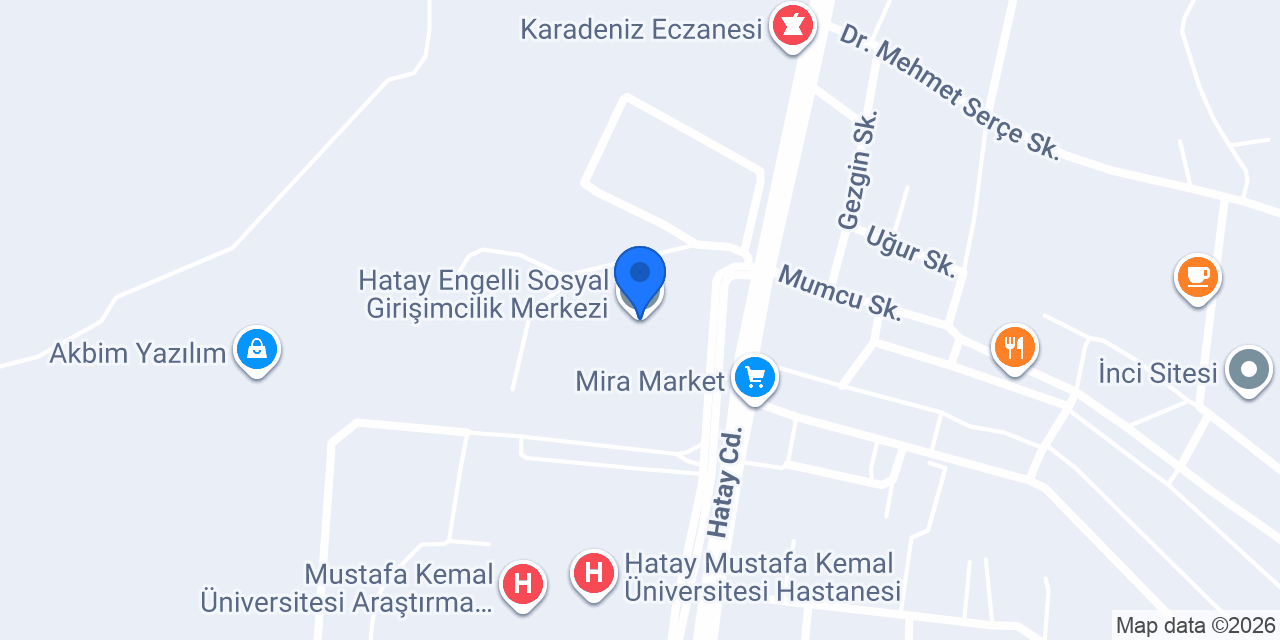 Hatay Engelli Sosyal Girişimcilik Merkezi konumu