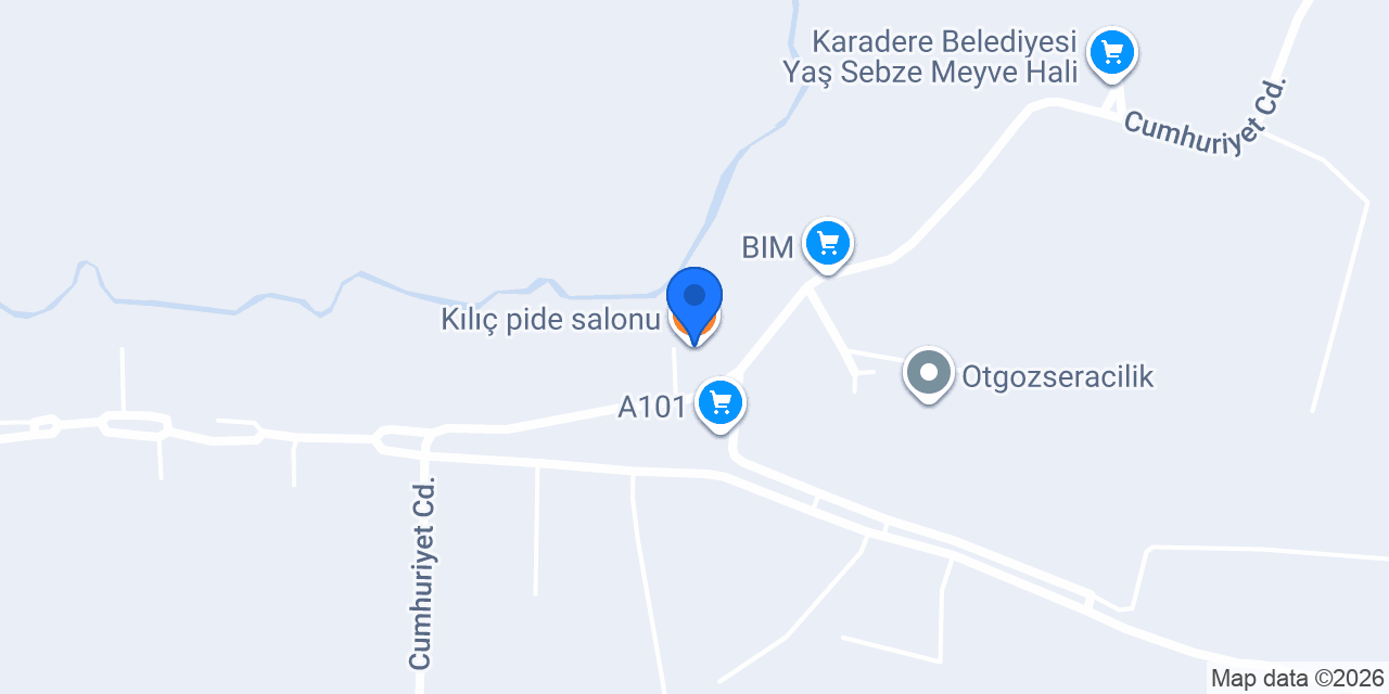 Kılıç pide salonu konumu