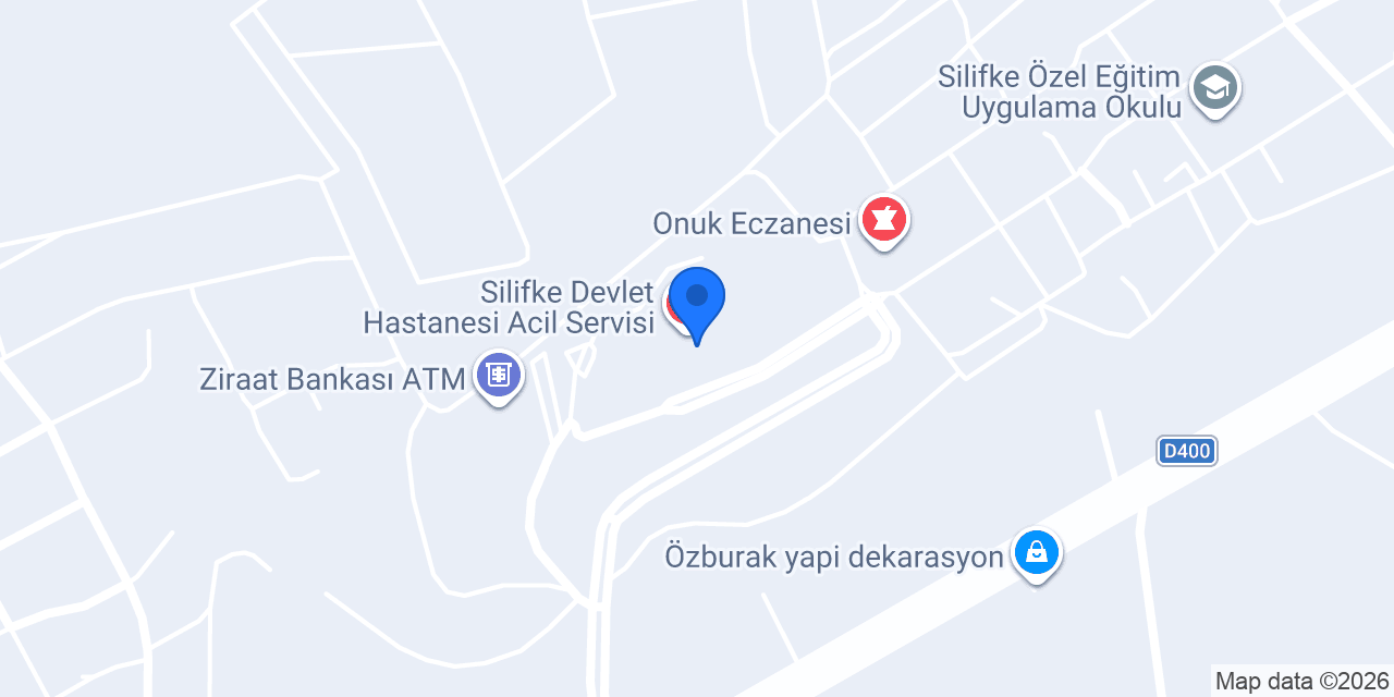 Silifke Devlet Hastanesi konumu