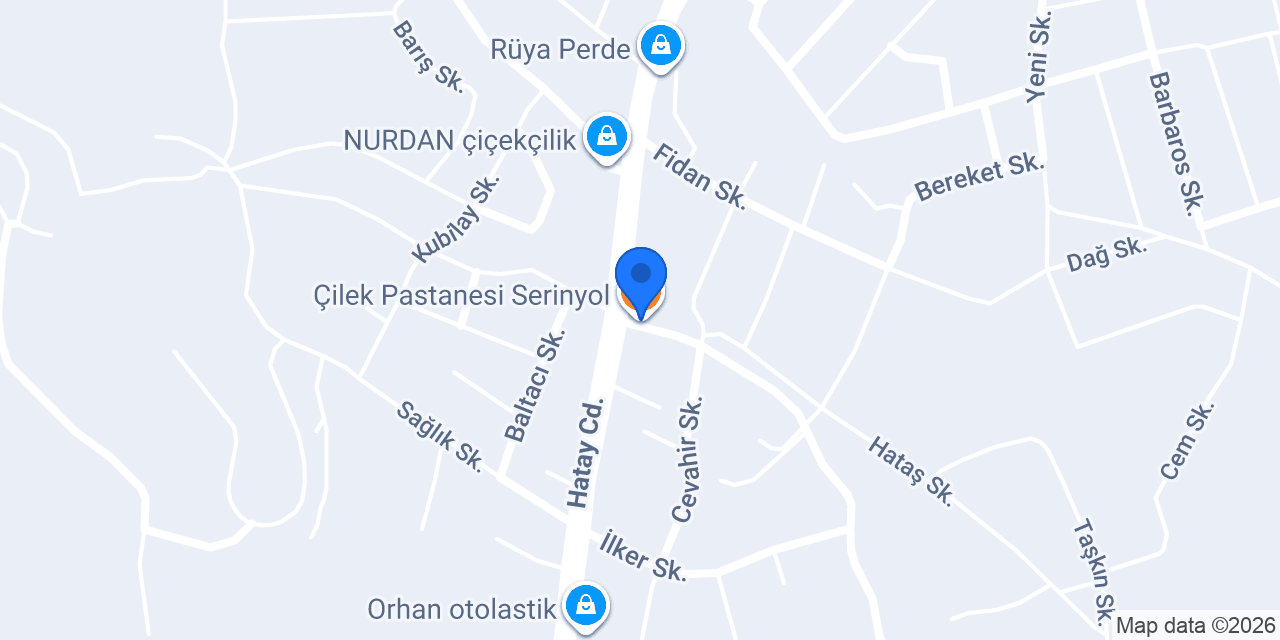 Çilek Pastanesi Serinyol konumu