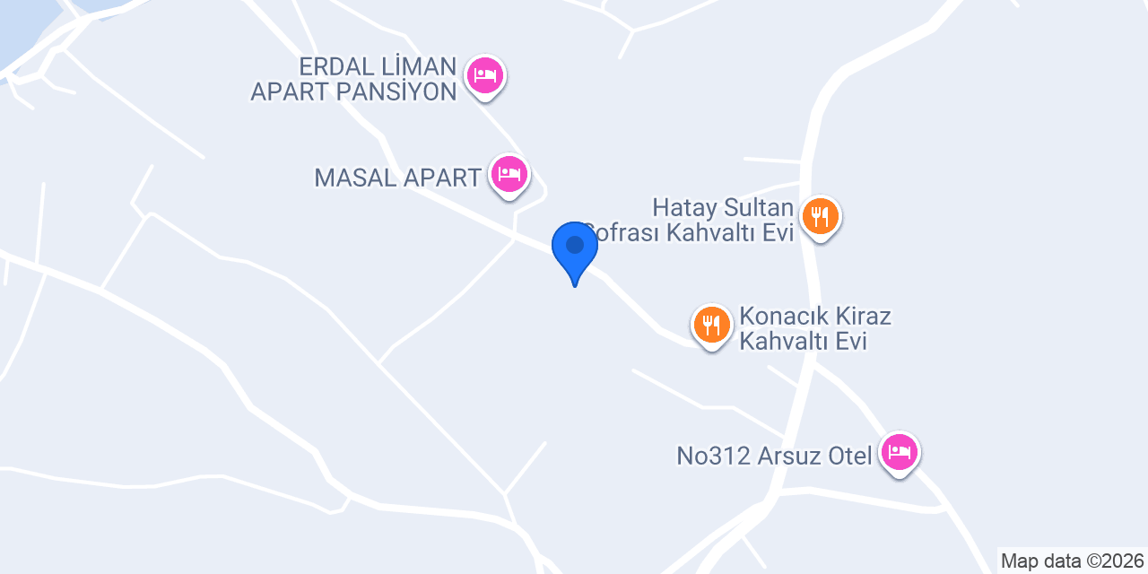 Arsuz Konacık Bungalov Evleri konumu