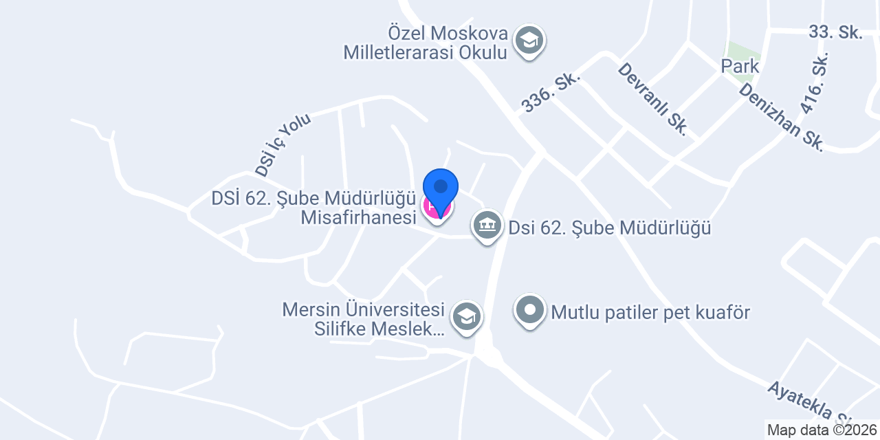DSİ 62. Şube Müdürlüğü Misafirhanesi konumu