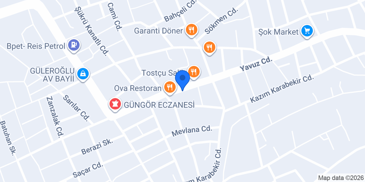 Dt.Kübra Baytar Diş Kliniği konumu
