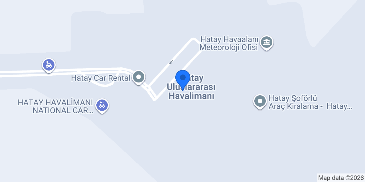 Garenta Hatay Havalimanı Araç Kiralama konumu