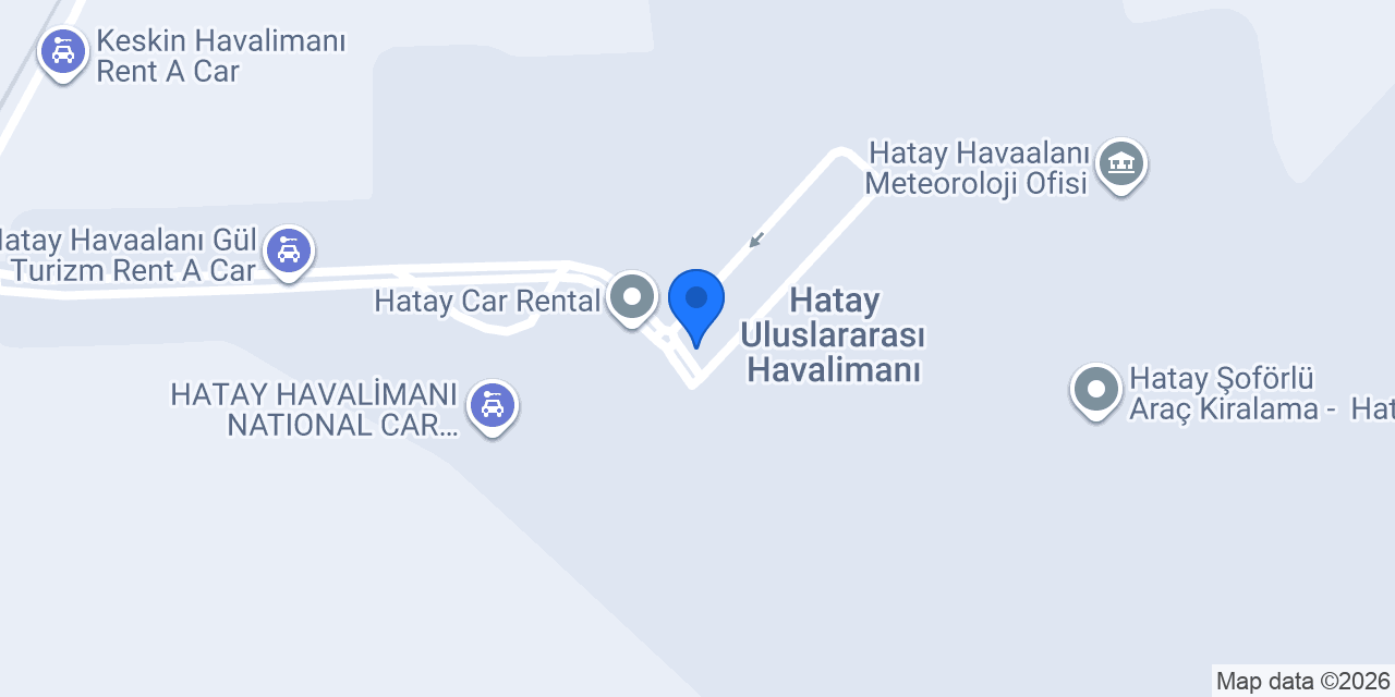 Rent Go Hatay Havalimanı konumu
