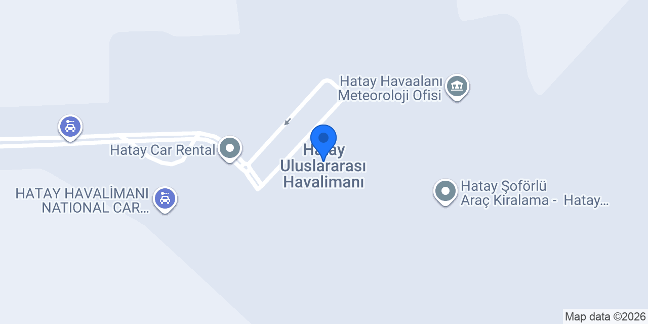 Hatay Uluslararası Havalimanı konumu