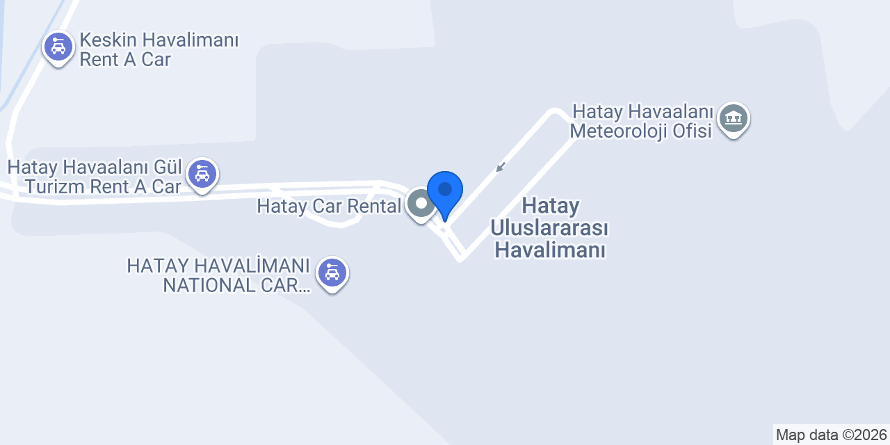 HATAY ASAF RENT A CAR konumu