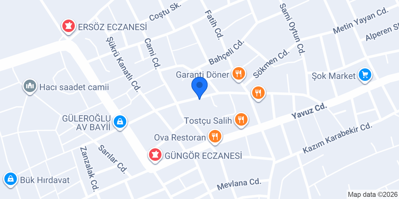 Ahmet Durak Veteriner Kliniği konumu