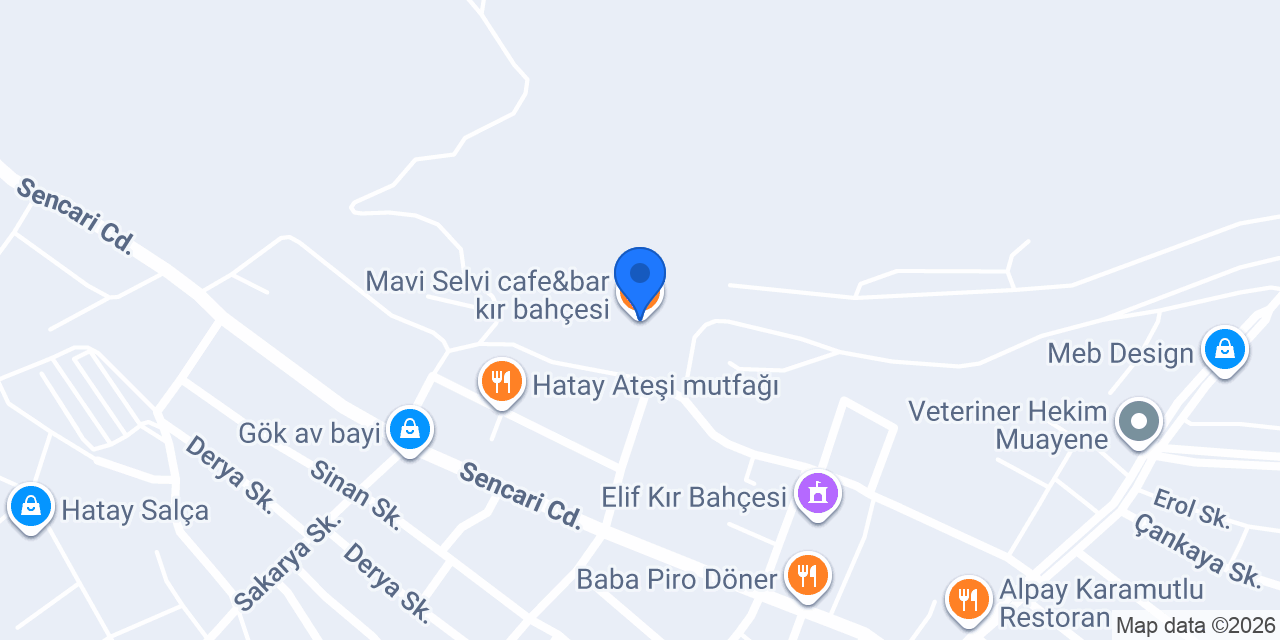 Mavi Selvi cafe&bar kır bahçesi konumu