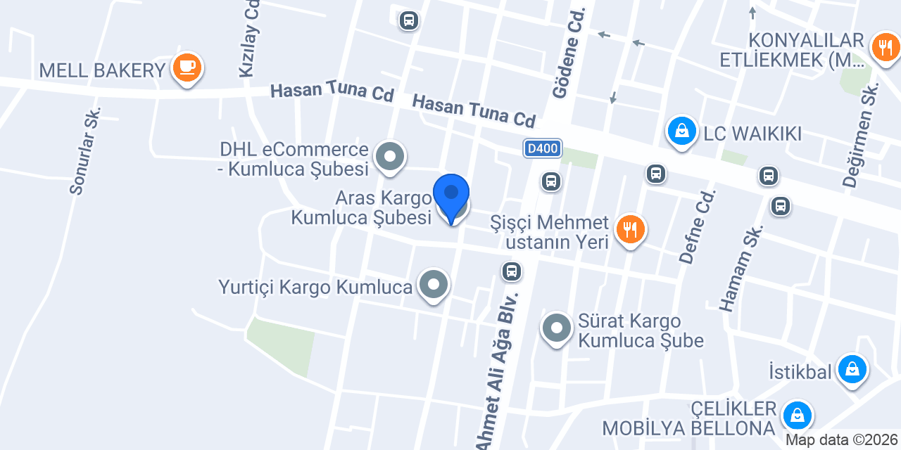 Aras Kargo Kumluca Şubesi konumu