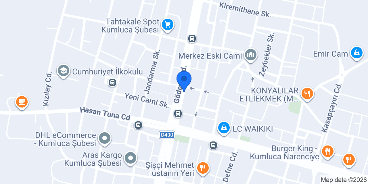 TEB Kumluca Şubesi konumu