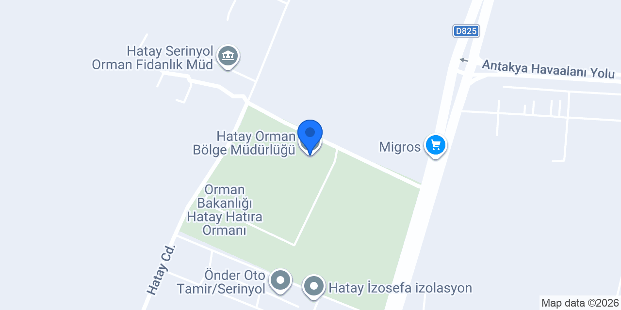 Hatay Orman Bölge Müdürlüğü konumu