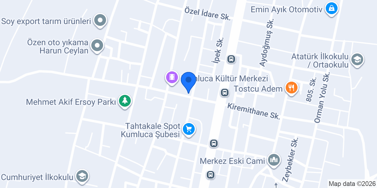 Kumluca Hurdacılık konumu