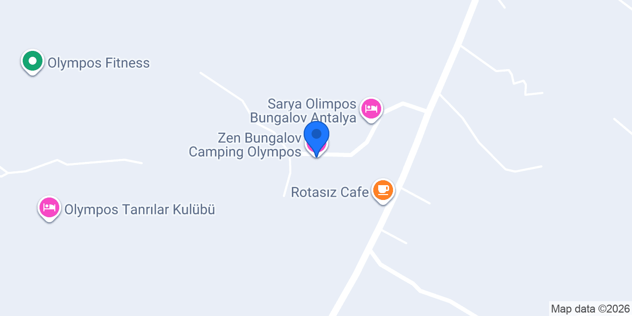 Zen Bungalov Camping Olympos konumu