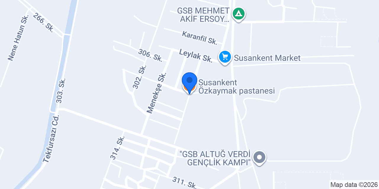 Susankent Özkaymak pastanesi konumu