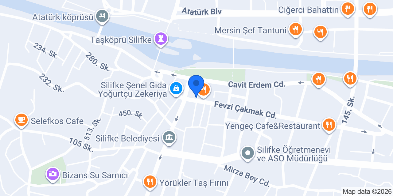 İnci Cafe Silifke konumu