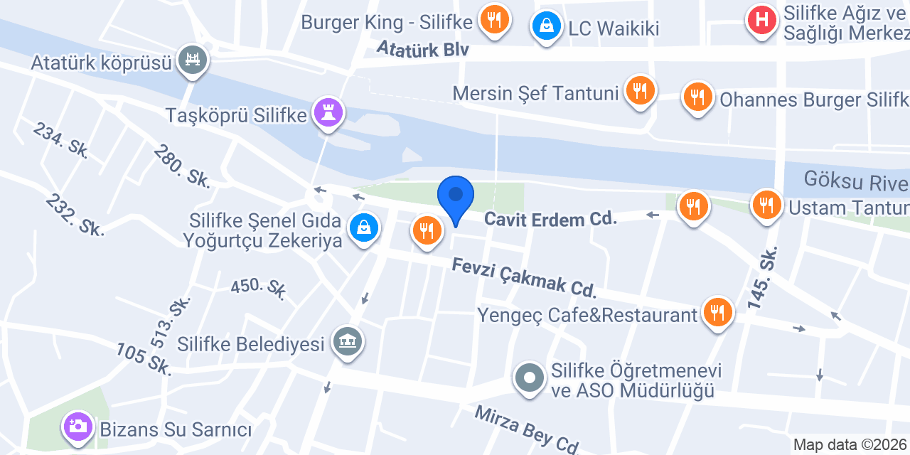 Silifke İlçe Nüfus Müdürlüğü konumu