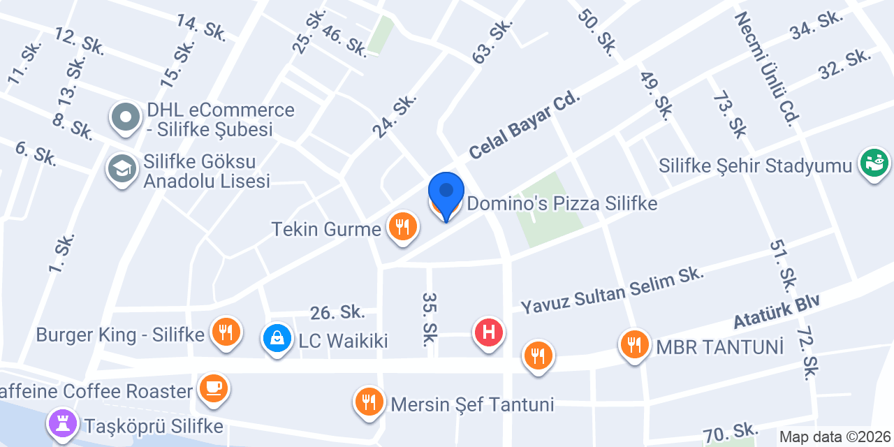 Domino's Pizza Silifke konumu