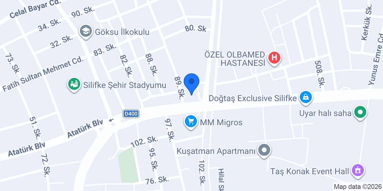 Silifke İlçe Emniyet Müdürlüğü konumu