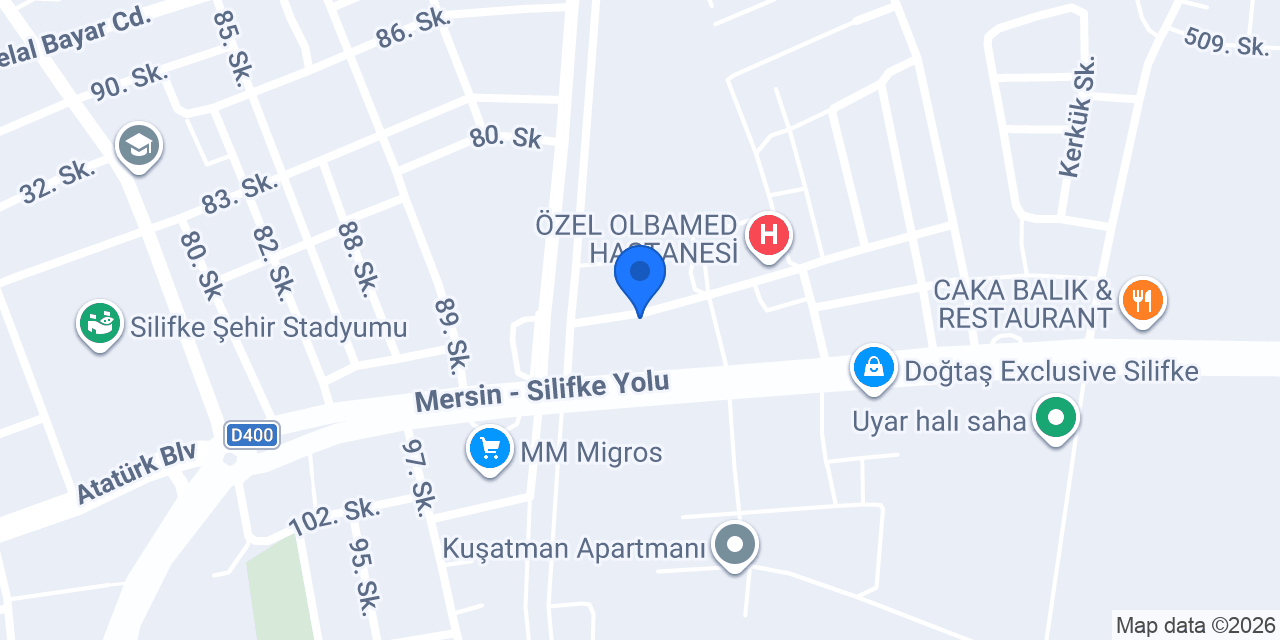 Silifke kek mermer Escom konumu