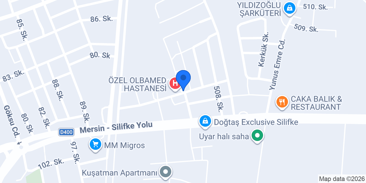 Silifke Taksi Olbamed Durağı konumu
