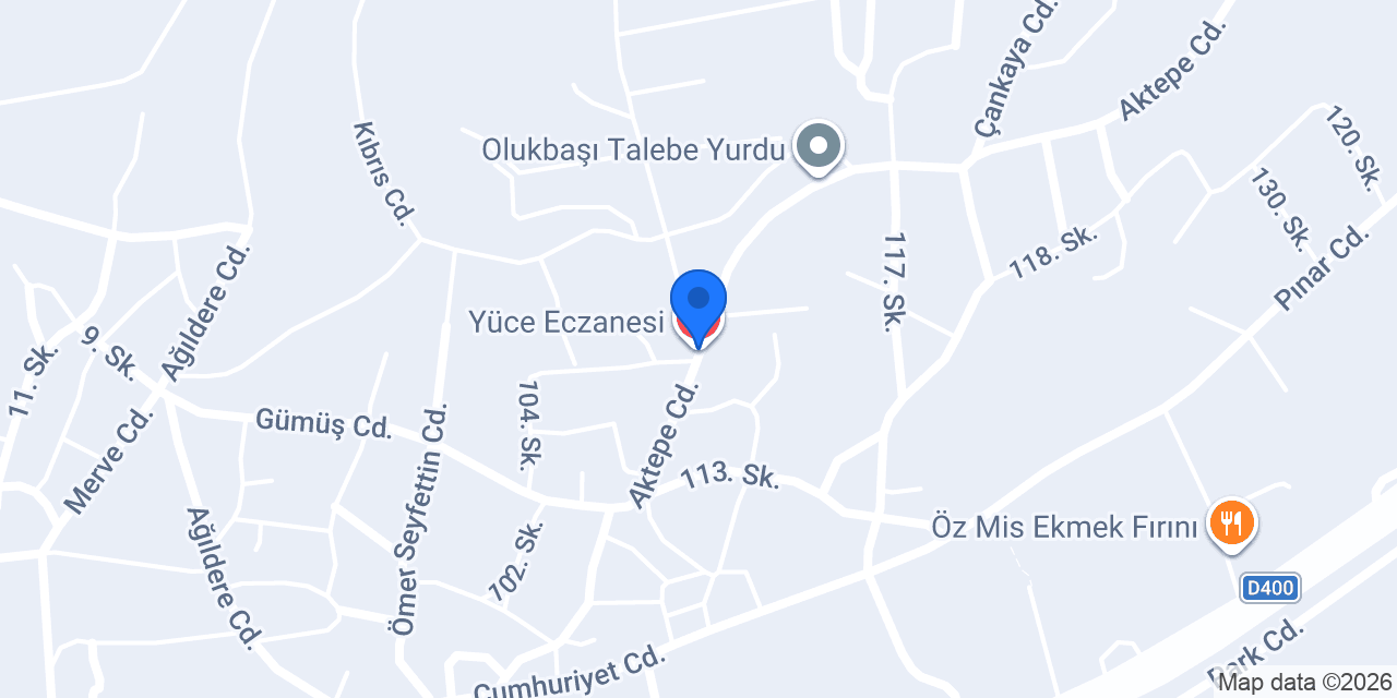 Yüce Eczanesi konumu