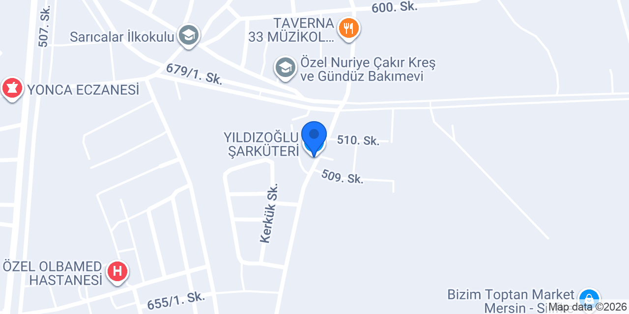 YILDIZOĞLU ŞARKÜTERİ konumu
