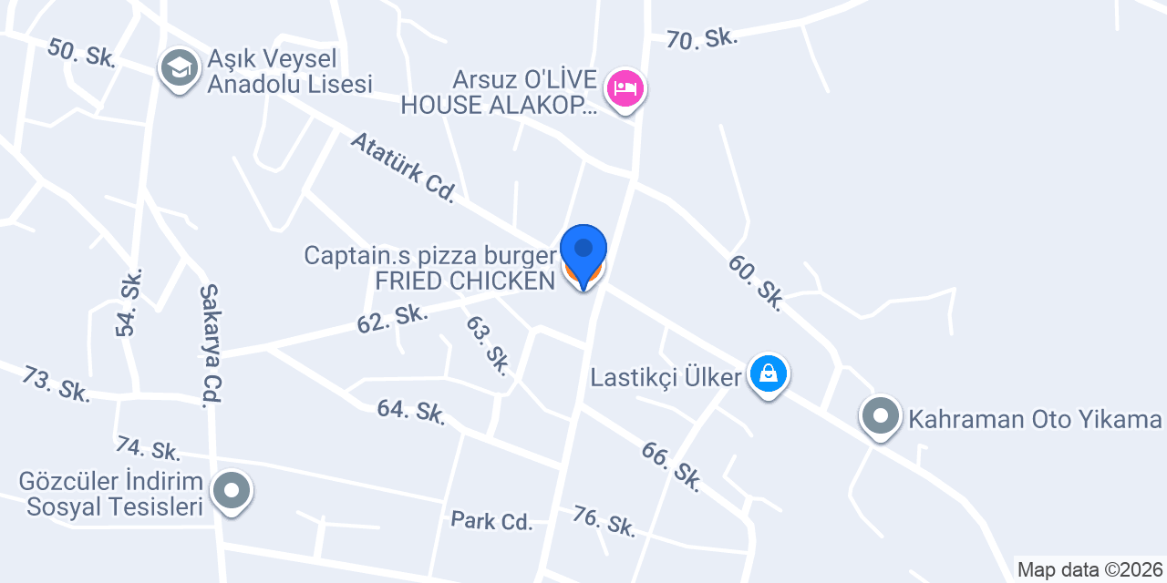 Captain.s pizza burger FRIED CHICKEN konumu
