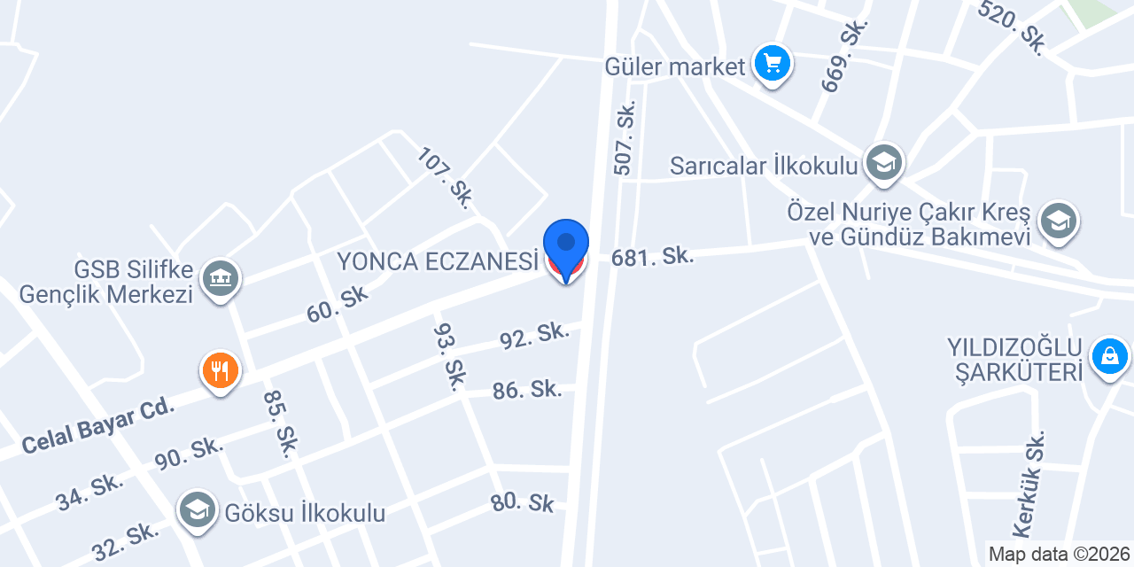 YONCA ECZANESİ konumu