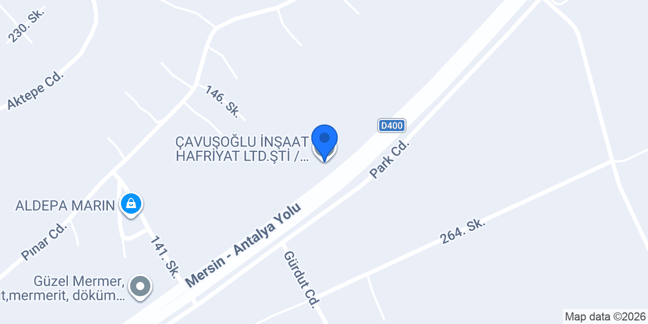 ÇAVUŞOĞLU İNŞAAT HAFRİYAT LTD.ŞTİ / MERSİN ŞUBESİ konumu