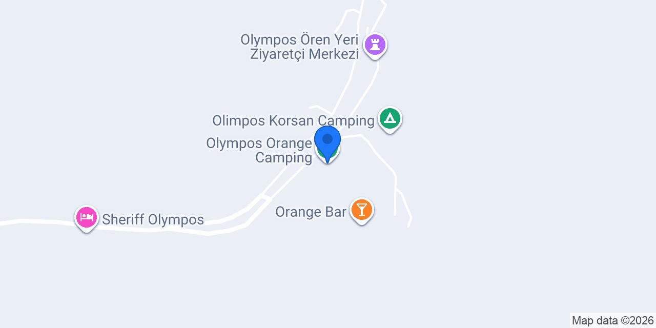 Olympos Orange Camping konumu