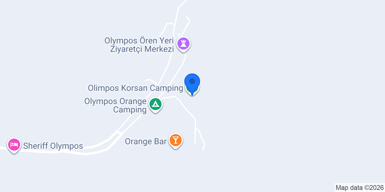Olimpos Korsan Camping konumu