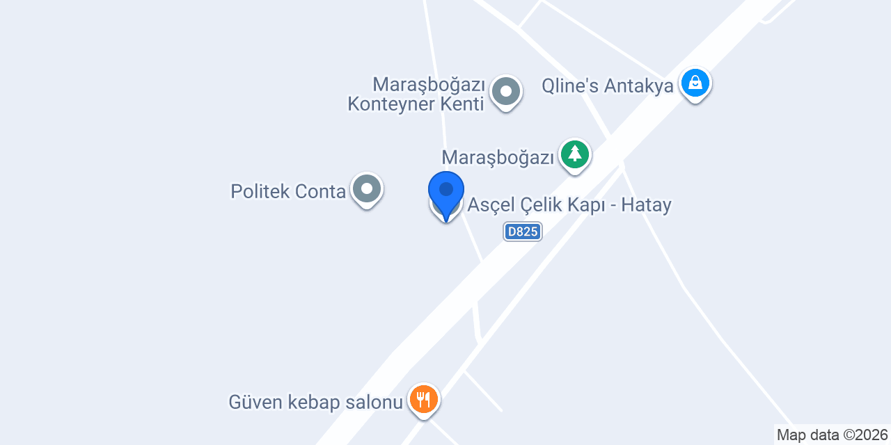 Asçel Çelik Kapı - Hatay konumu
