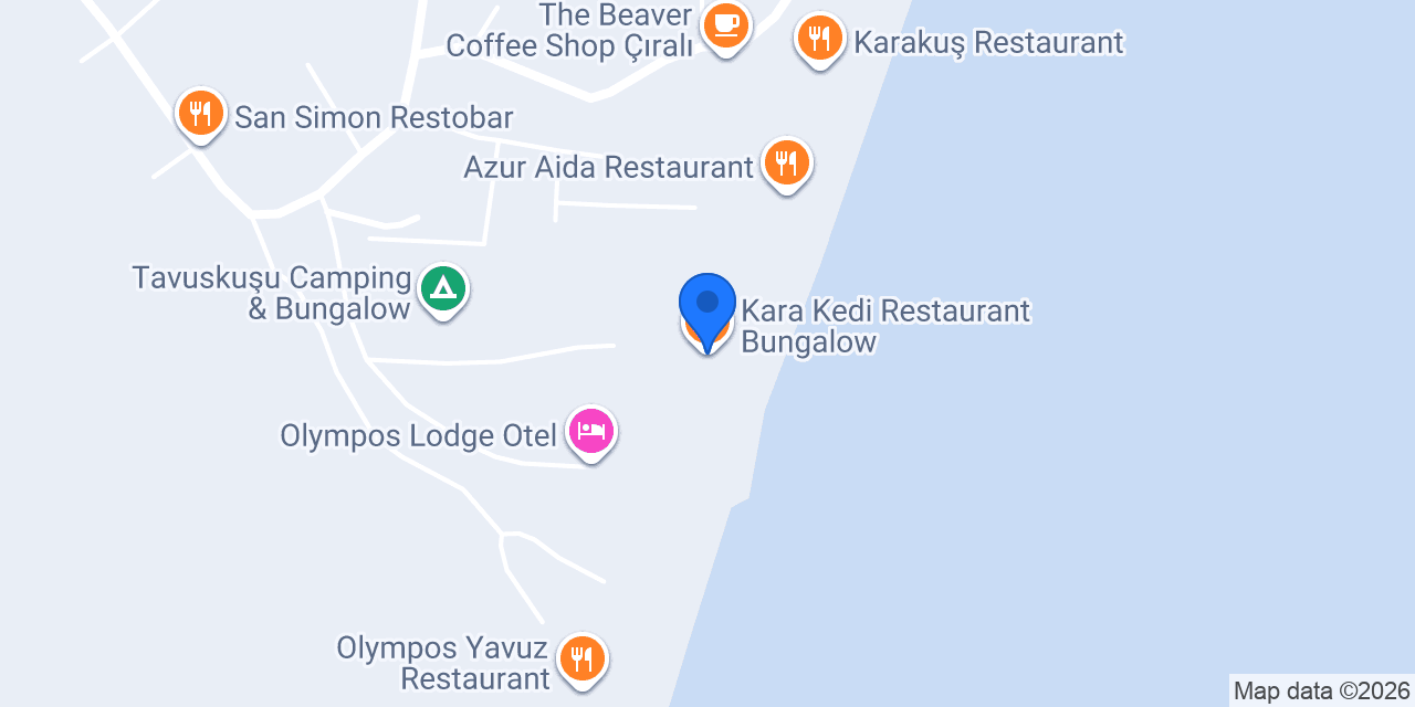 Kara Kedi Restaurant Bungalow konumu