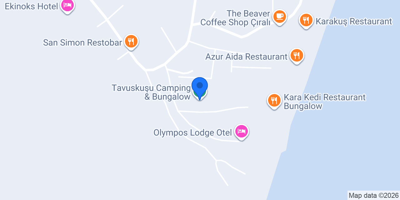 Tavuskuşu Camping & Bungalow konumu