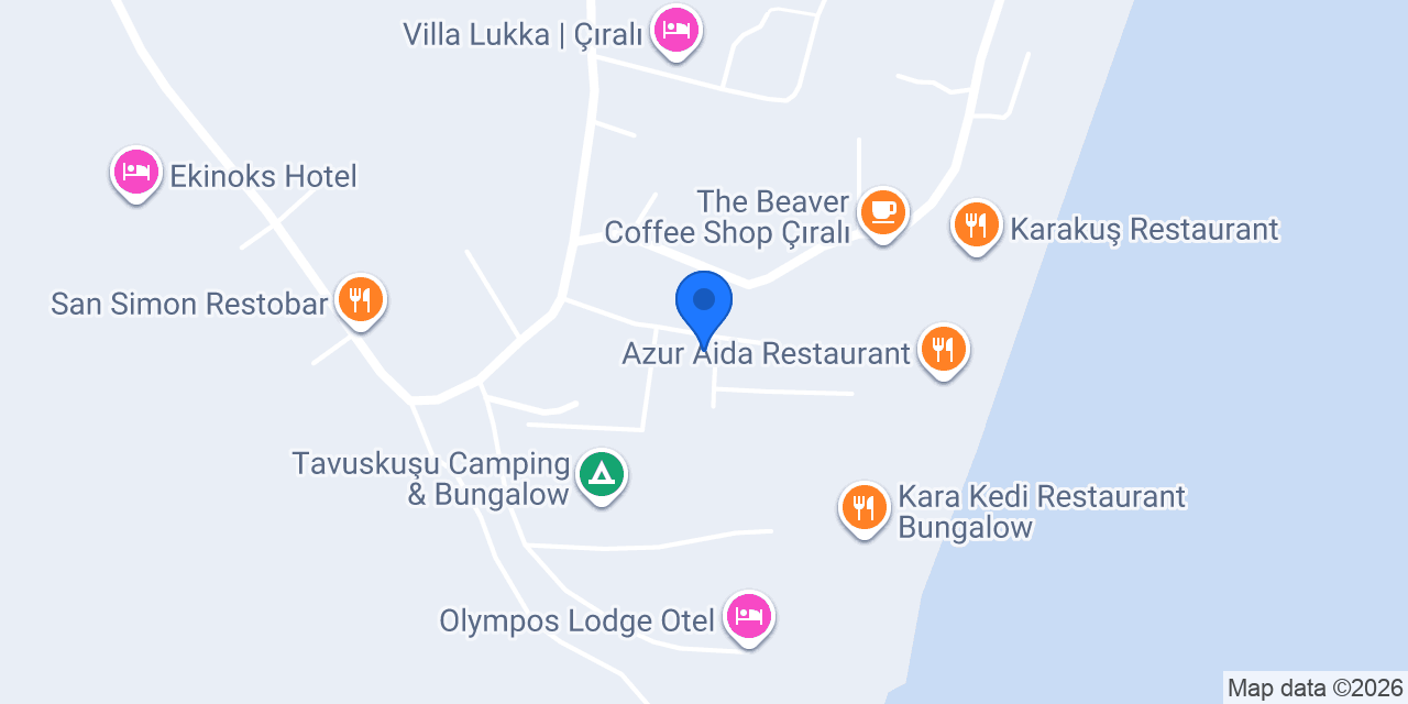 Asya Bungalow Çıralı konumu