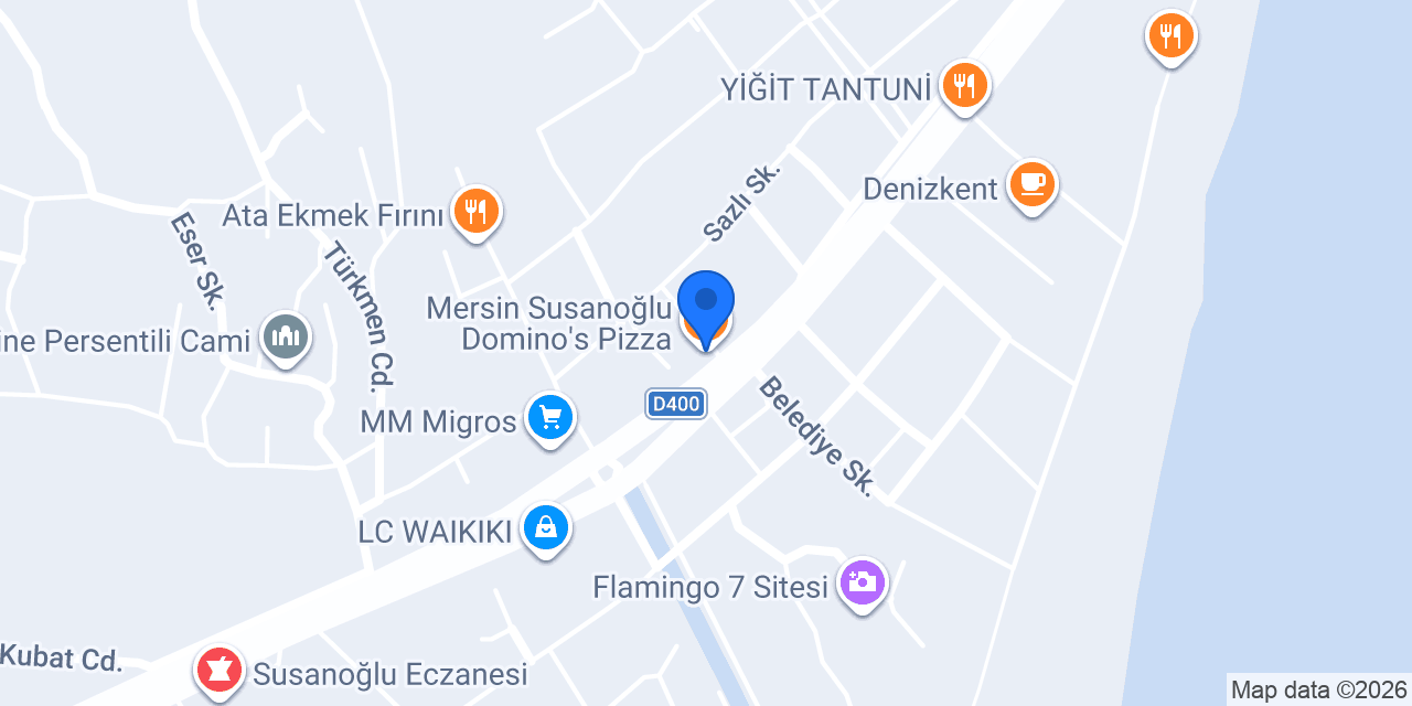 Mersin Susanoğlu Domino's Pizza konumu