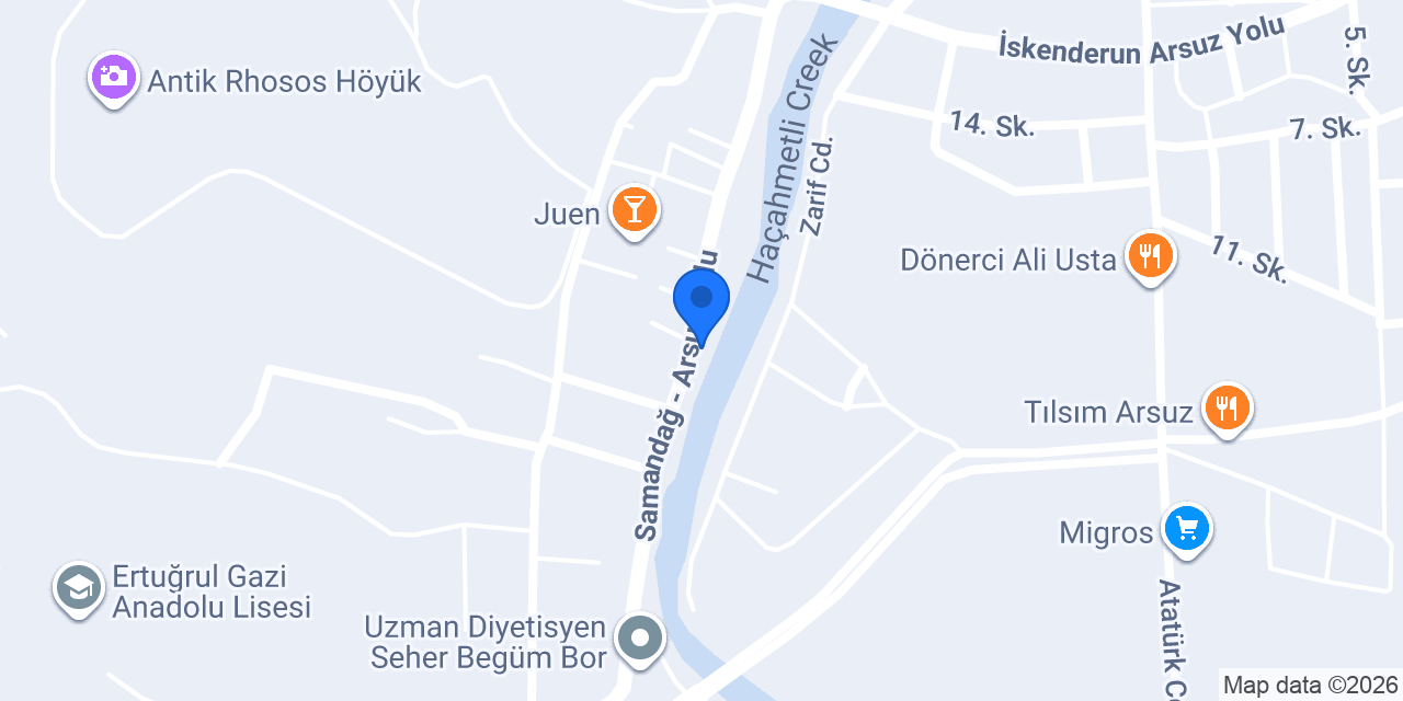 Kalispera Restaurant Arsuz konumu