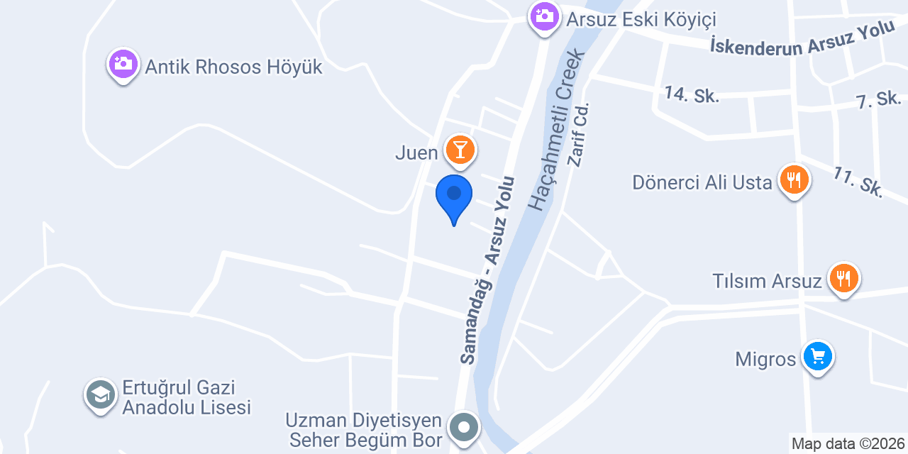Arsuz Petek Pastanesi konumu