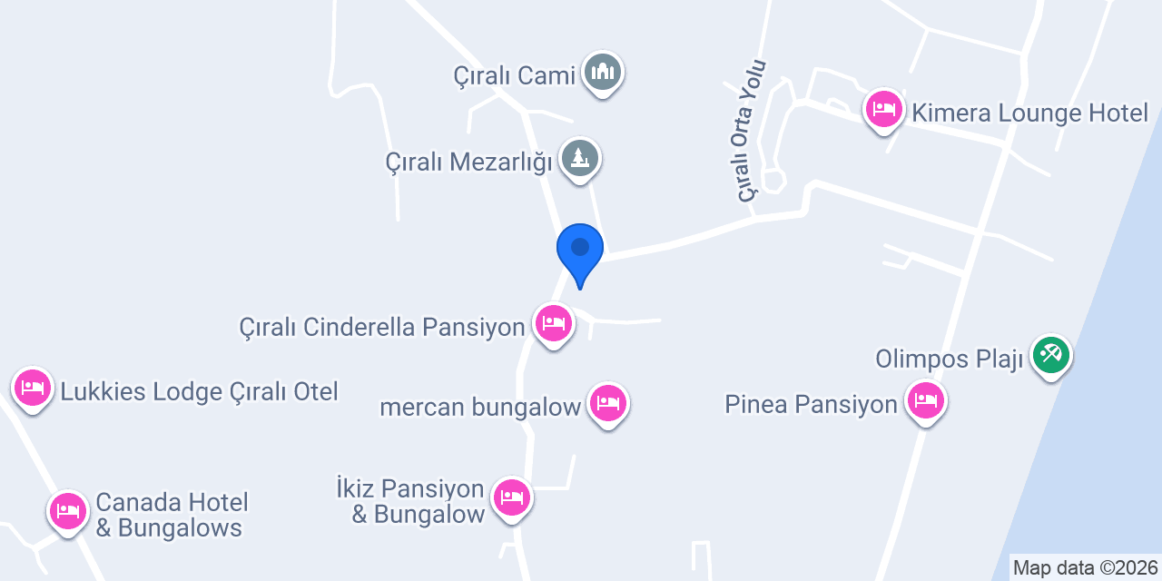 Safir Pansiyon Çıralı konumu