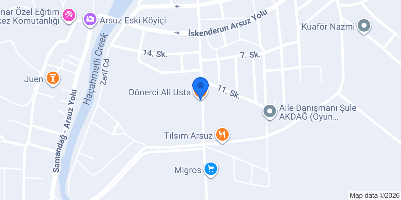 Dönerci Ali Usta konumu