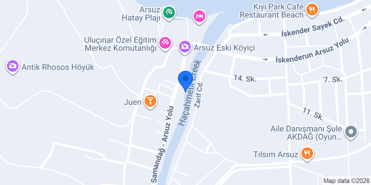 Derya restaurant (arsuz muhtar) konumu