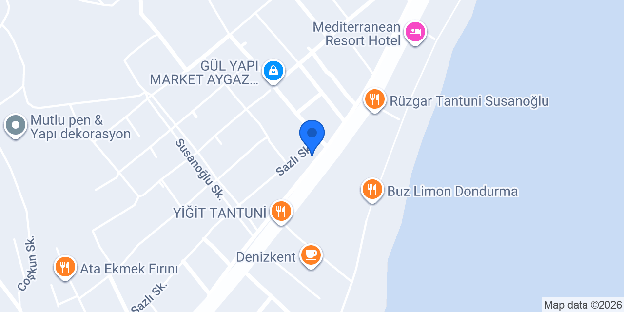 Kuzey Apart Otel konumu